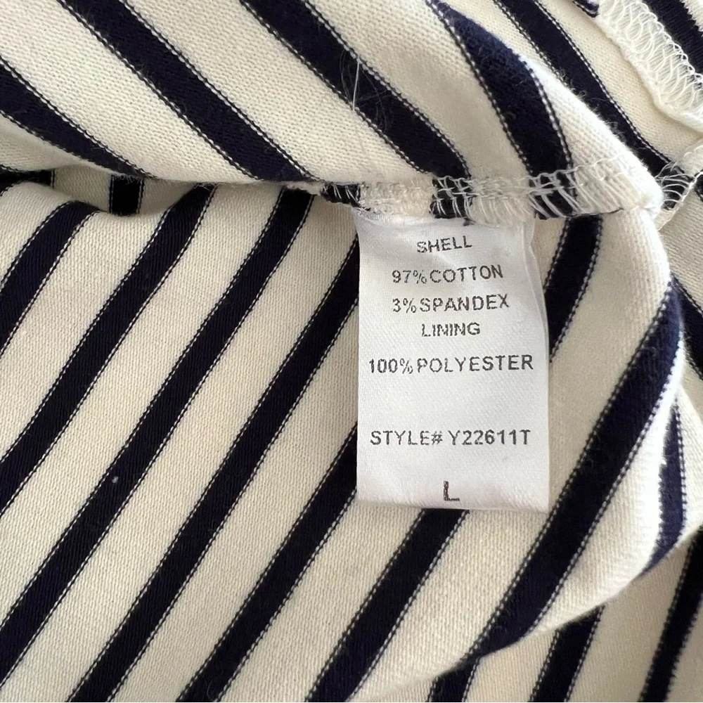 NWOT Tuckernuck POMANDER PLACE Navy Stripe Livia Puff Sleeve Top Size: Large - Picture 11 of 14